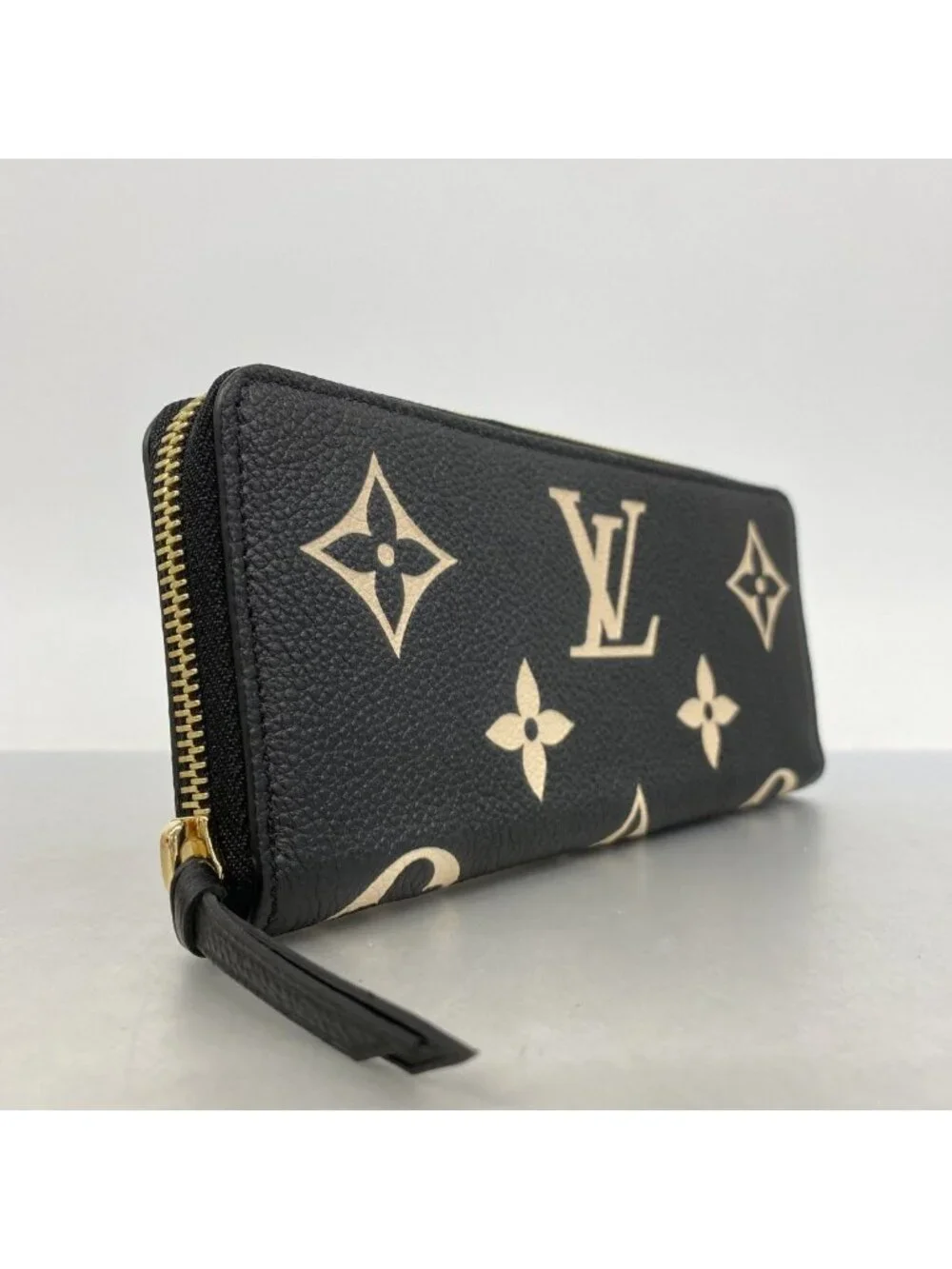 Louis Vuitton Wallet Monogram Empreinte Bicolor Portefeuille Clemence Black